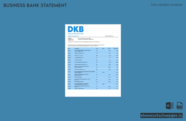 Deutsche Kreditbank – Kontoauszug (Word- und PDF-Beispiel)